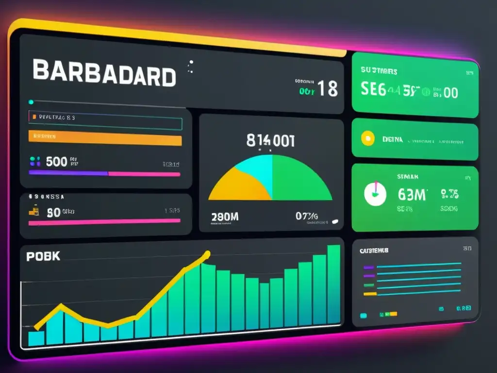 Una visualización 8K futurista de segmentación de clientes con Big Data en un elegante panel de marketing digital