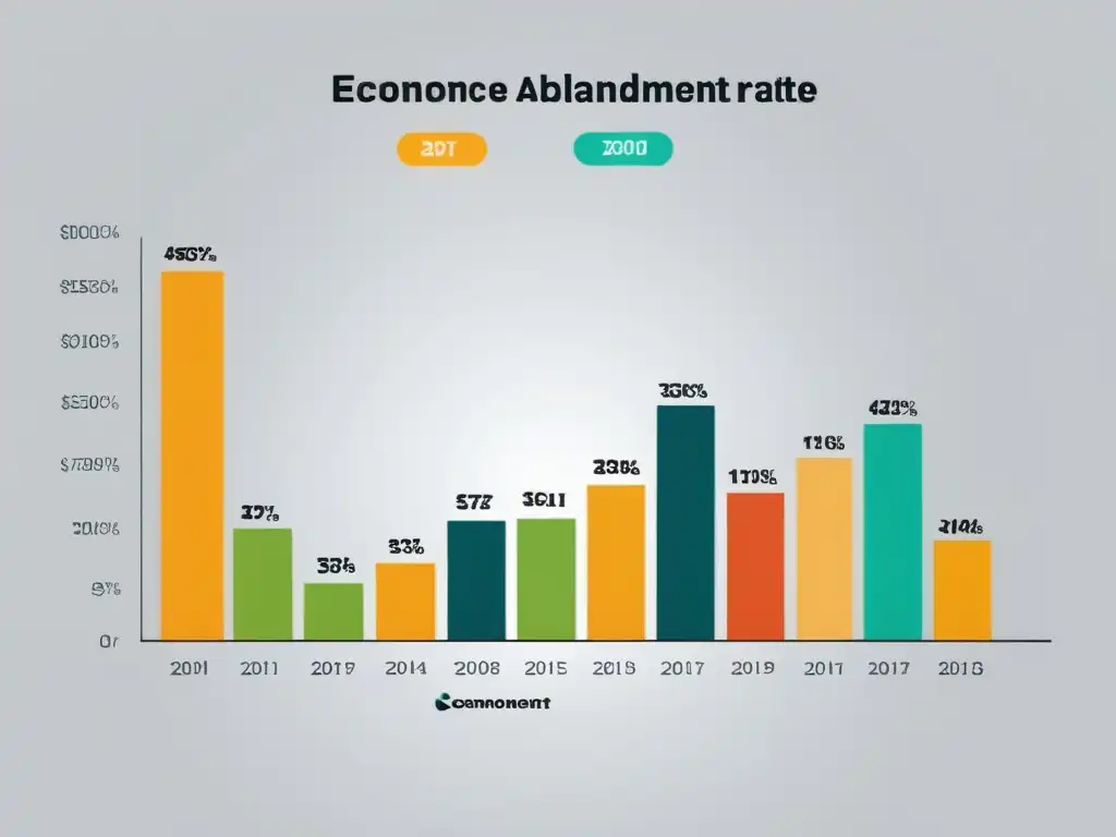 Gráfica minimalista de alta resolución que muestra la Tasa de abandono en ecommerce con precisión y sofisticación