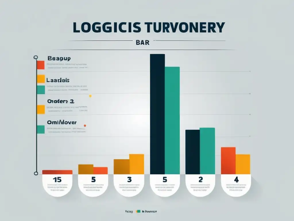 Gráfico de barras minimalista con colores vibrantes que representan Indicadores KPIs logística envíos