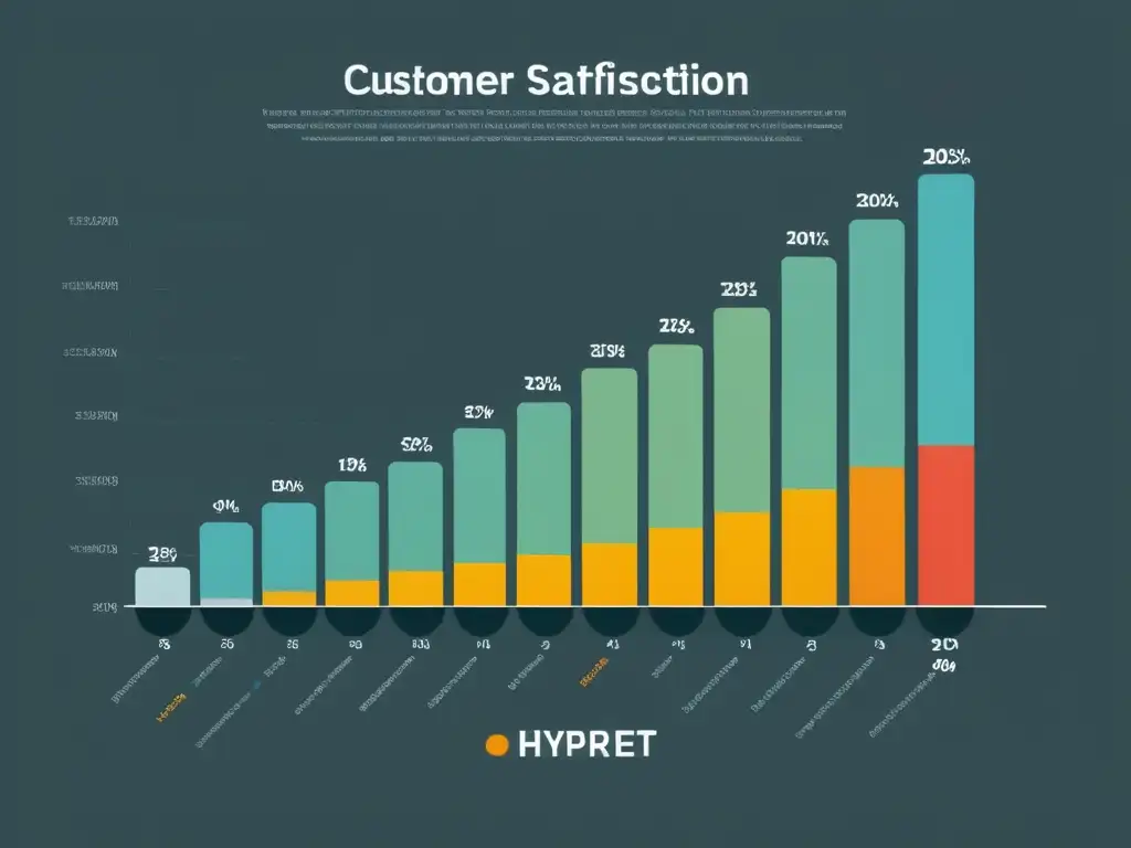 Gráfico de satisfacción del cliente con visualización efectiva en análisis de sentimiento, líneas suaves y paleta de colores relajante