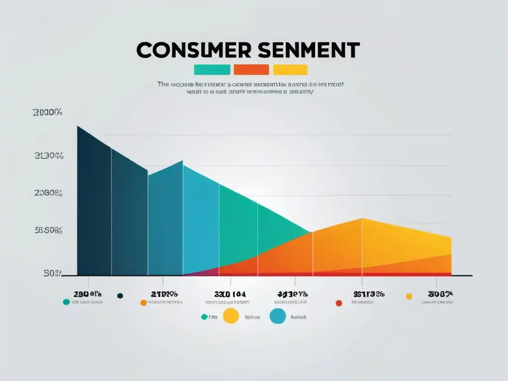 Un gráfico colorido y detallado muestra el análisis de sentimiento para marketing eCommerce