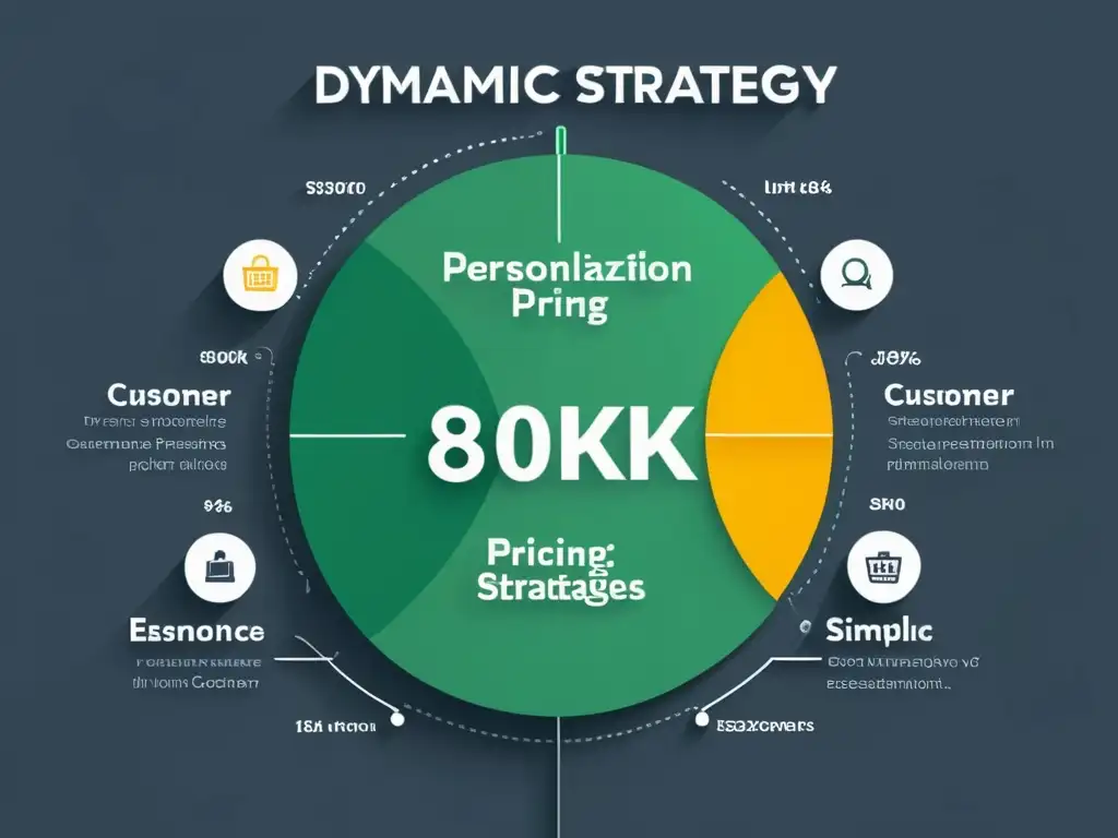 Gráfico dinámico de estrategias de precios con perfiles personalizados en tonos frescos y minimalistas