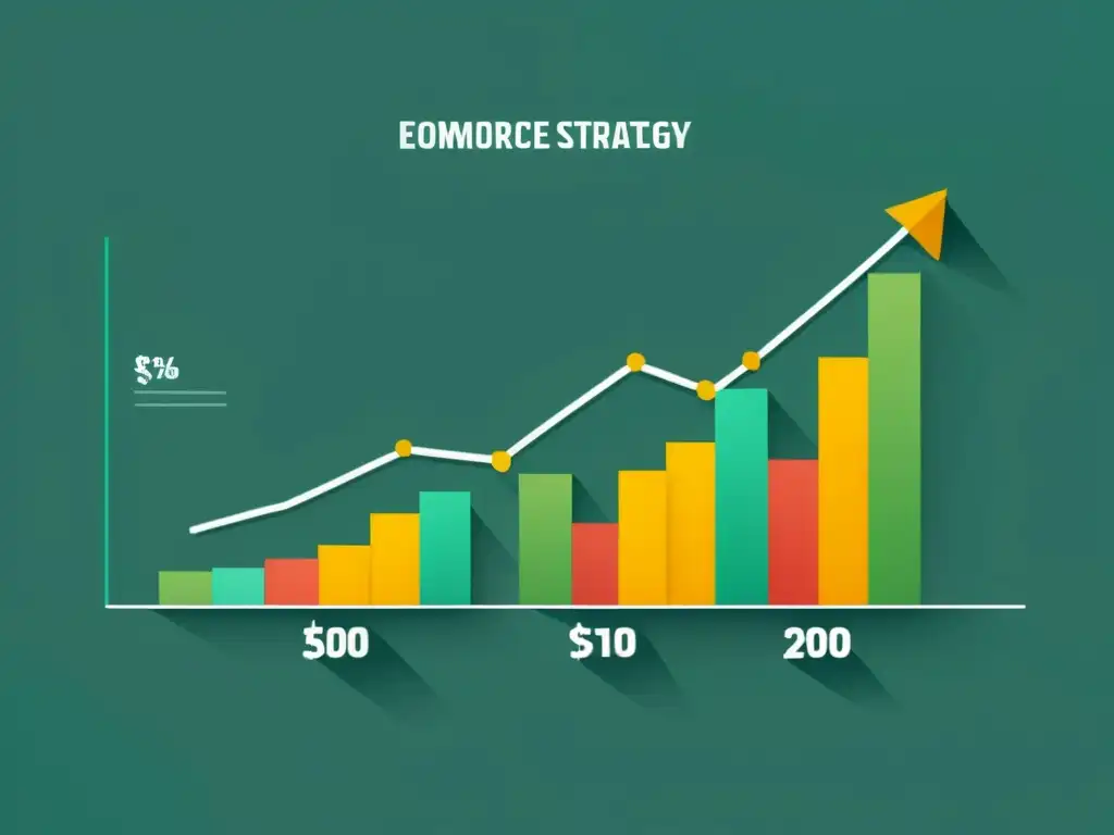 Gráfico de líneas minimalista con tendencia creciente, representando estrategias de precios para ecommerce