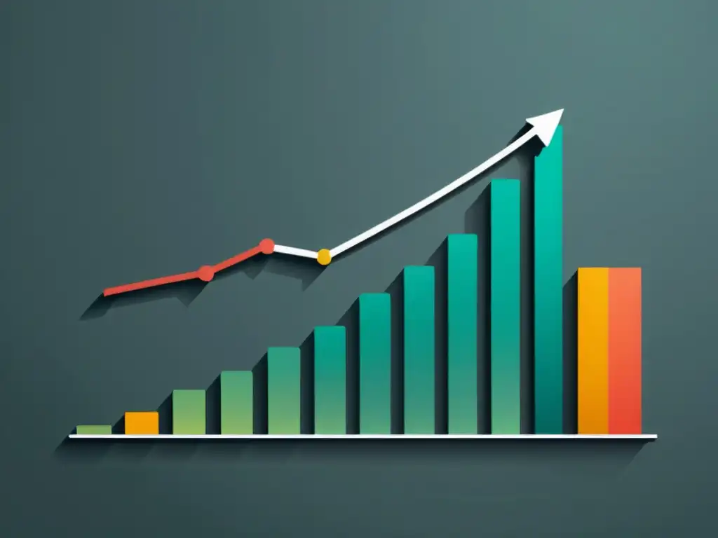 Un gráfico de líneas moderno y elegante muestra un análisis de cohortes con Big Data en un fondo minimalista