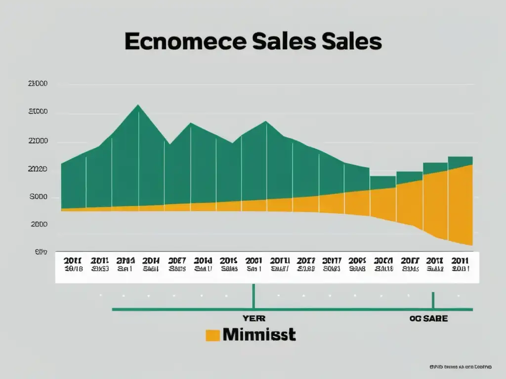 Gráfico minimalista de crecimiento de ventas en ecommerce