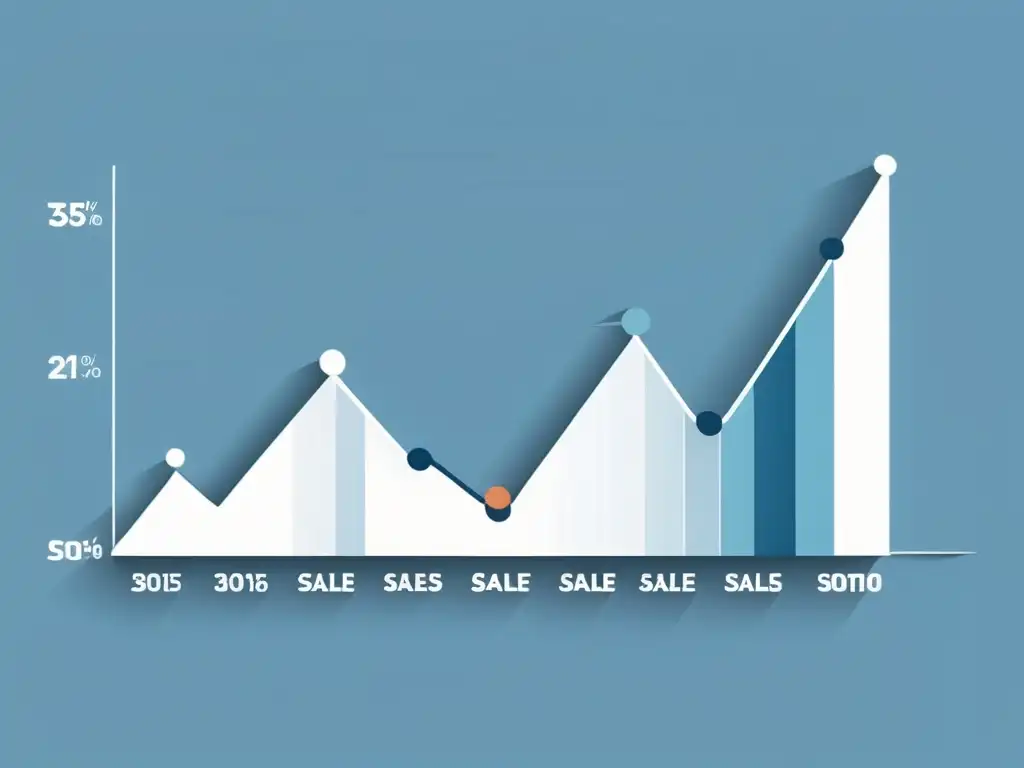 Gráfico minimalista de líneas en tonos azules, representando la analítica web para ecommerce de moda, sobre fondo blanco