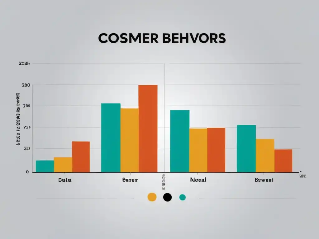 Un gráfico minimalista de alta resolución muestra datos de comportamiento del consumidor en un fondo blanco