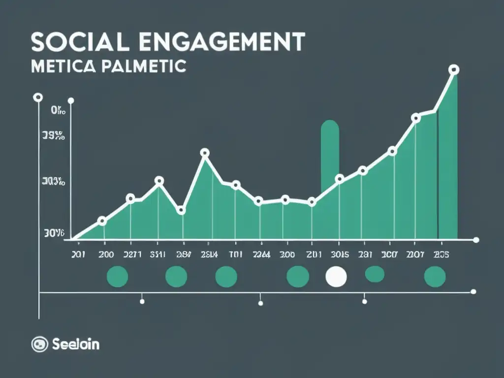 Gráfico profesional de métricas de redes sociales que refleja cambios en algoritmos