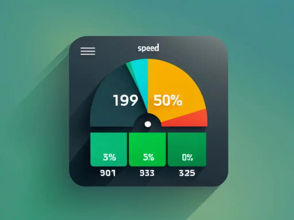 Gráfico de velocidad de carga que destaca el impacto en el comercio electrónico, con diseño moderno y métricas de velocidad