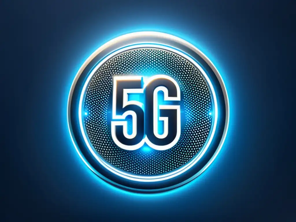 Icono de conexión 5G segura y confiable, con patrones de circuitos intrincados