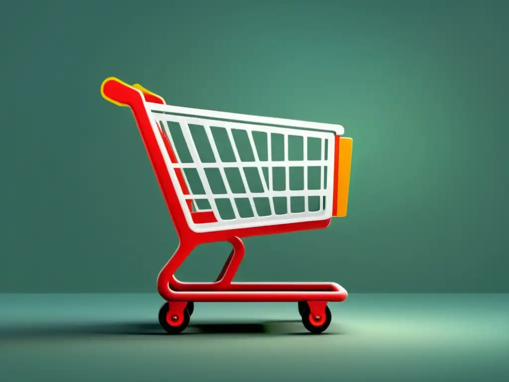 Una ilustración minimalista de un carrito de compras integrado con plataformas de ecommerce, destacando la eficiencia y profesionalidad en la integración efectiva carrito compras ecommerce