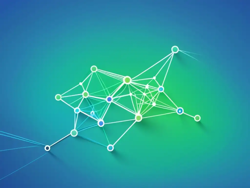 Una ilustración minimalista de una red de nodos interconectados y líneas, simbolizando la eficiencia de las estrategias de marketing de afiliados