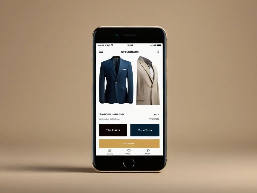 Imagen de alta calidad de una aplicación de redes sociales para ecommerce en un smartphone con un diseño moderno y elegante