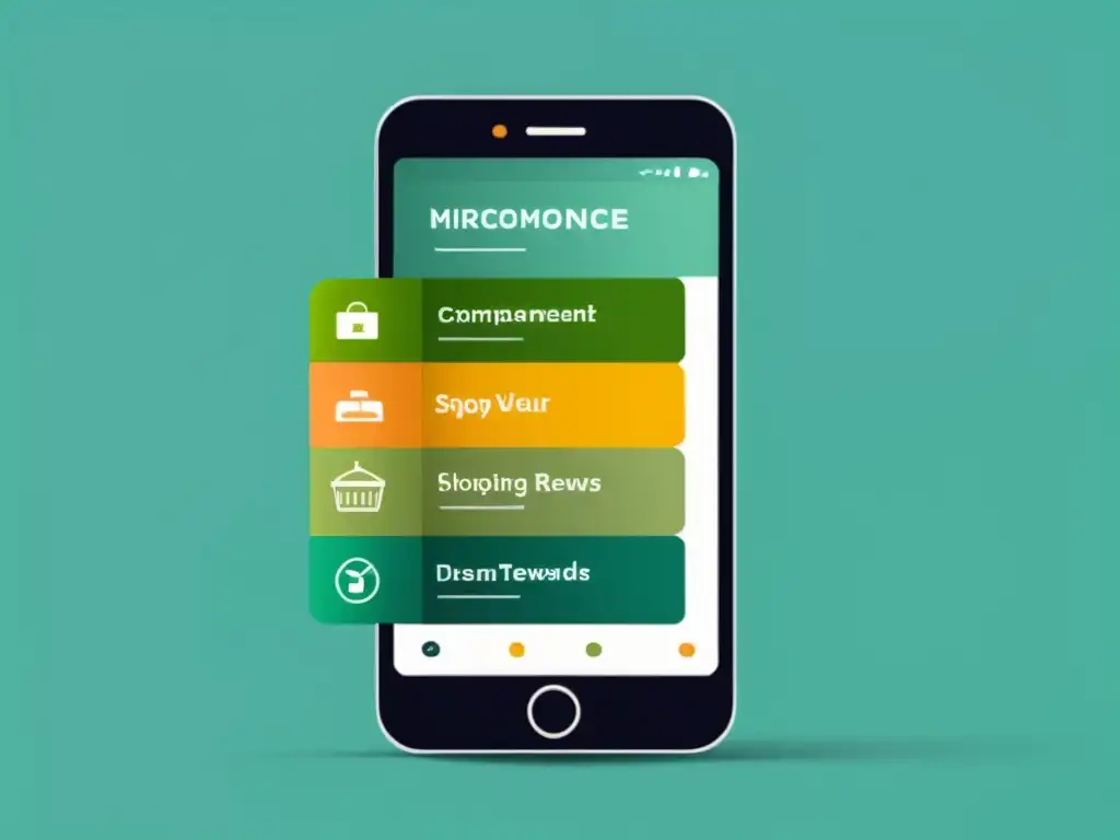 Imagen de pantalla de smartphone mostrando el impacto de micromomentos en ecommerce con colores modernos y líneas limpias