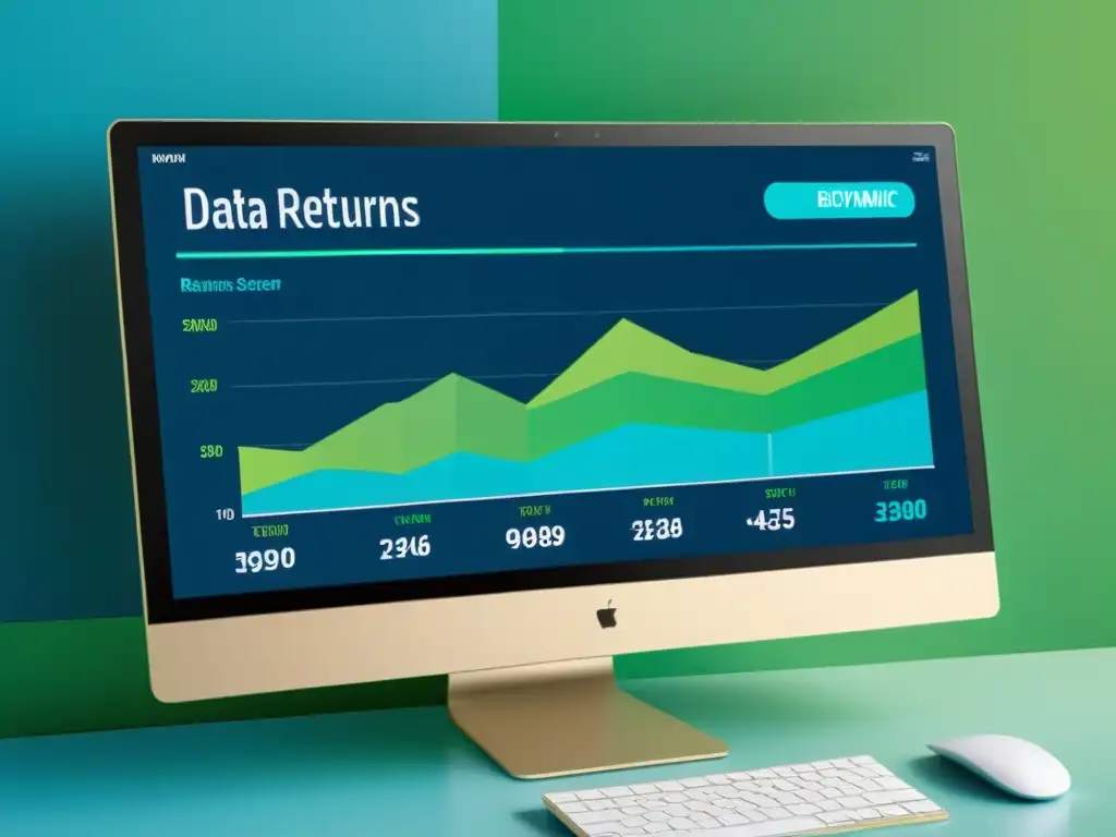 Una imagen de alta resolución de un moderno monitor mostrando visualizaciones dinámicas de Big Data en gestión devoluciones ecommerce