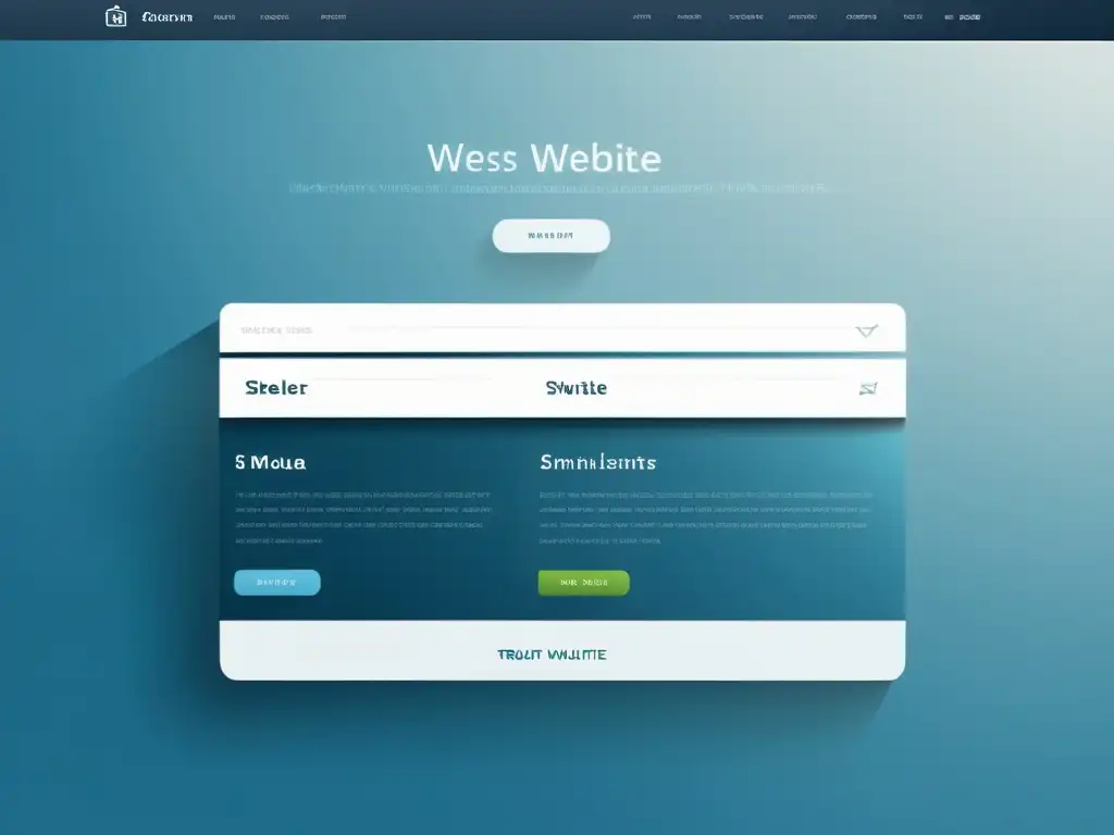 Imagen de sitio web moderno y minimalista que genera credibilidad en diseño UX con su estética refinada y profesional en tonos de azul y blanco