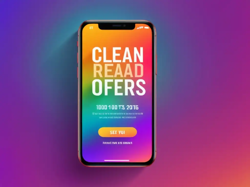 Imagen del smartphone con diseño UI moderno para mostrar ofertas