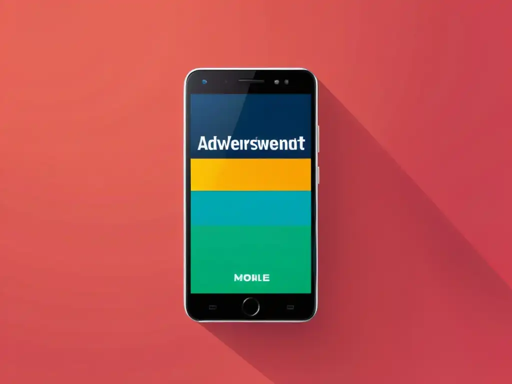 Imagen de smartphone con publicidad móvil para clientes online, diseño moderno y colores vibrantes