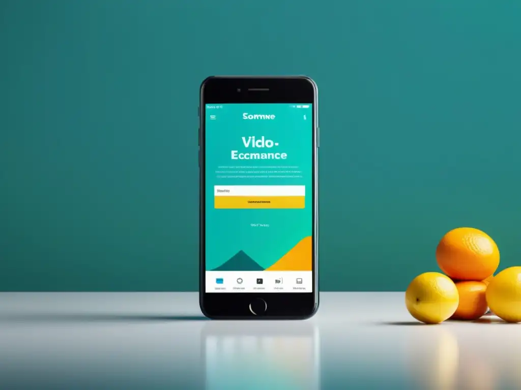 Imagen de smartphone mostrando video de ecommerce vibrante y profesional