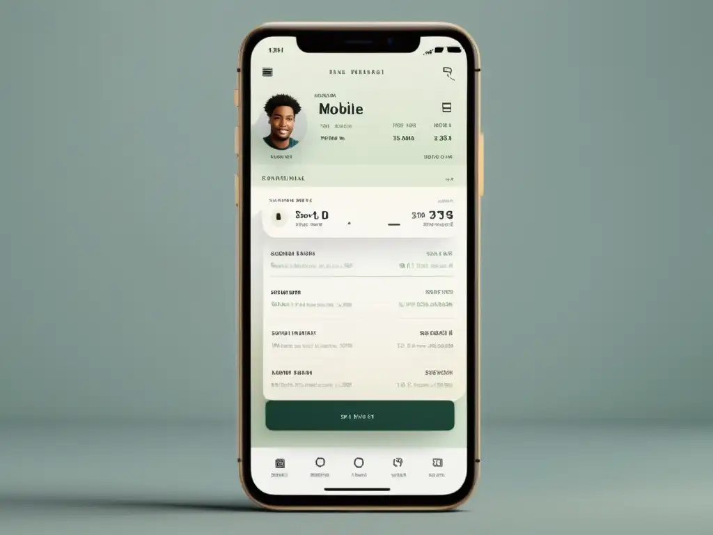 Interfaz de app moderna con diseño UX/UI fidelización: líneas limpias, paleta de colores relajante y flujo de navegación intuitivo