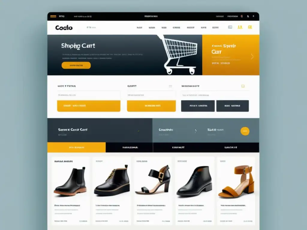 Interfaz de carrito de compra online minimalista y elegante con diseño intuitivo, mejora usabilidad carritos compra online