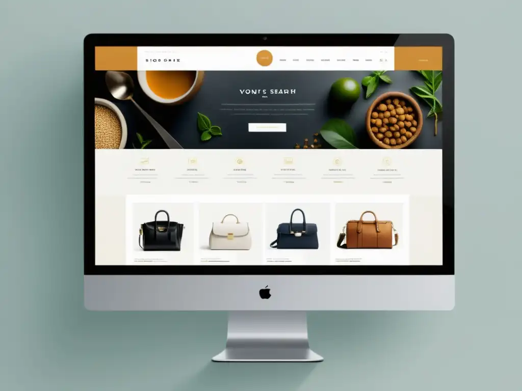 Interfaz de comercio electrónico con diseño UX/UI de personalización, minimalista y sofisticado, transmitiendo profesionalismo y calidad premium