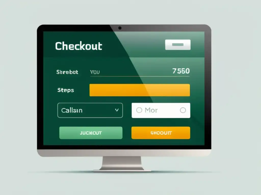 Interfaz de compra amigable, minimalista y profesional con principios de diseño UX proceso checkout en un sitio web de comercio electrónico