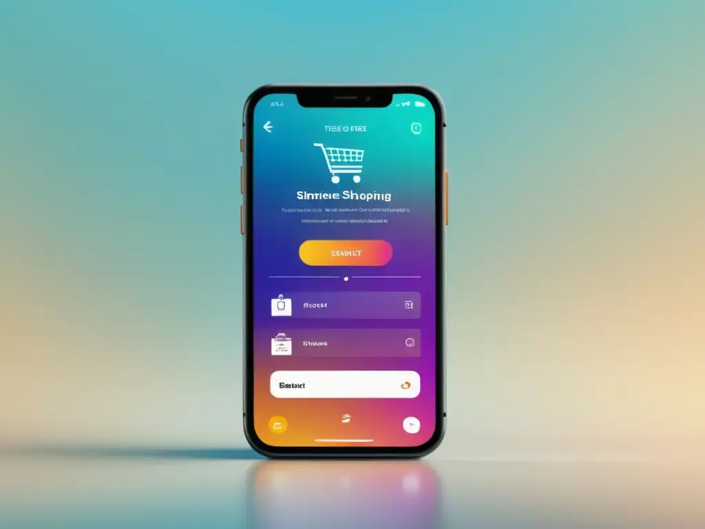 Interfaz de compra en línea minimalista y elegante en un smartphone moderno
