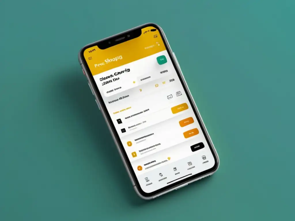 Interfaz de compra online moderna y minimalista en smartphone