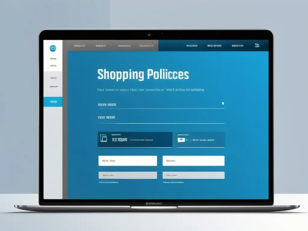 Interfaz de compra online moderna y elegante con políticas de garantía y devolución claras y fáciles de leer