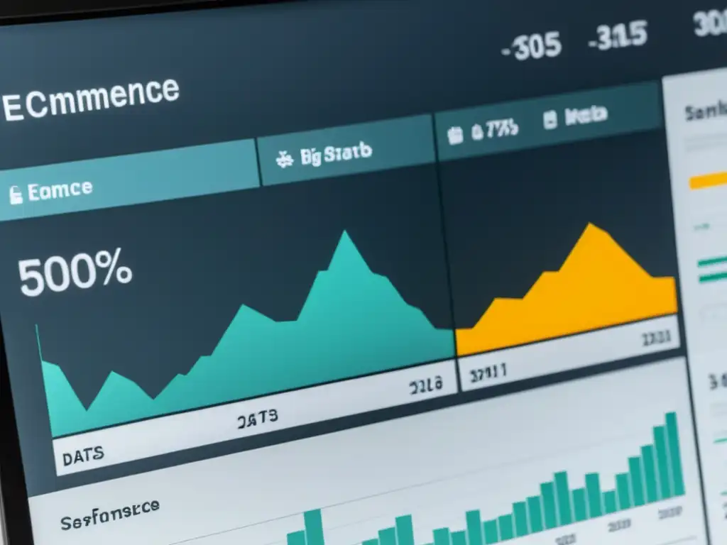 Interfaz digital muestra gráficos y datos de ecommerce