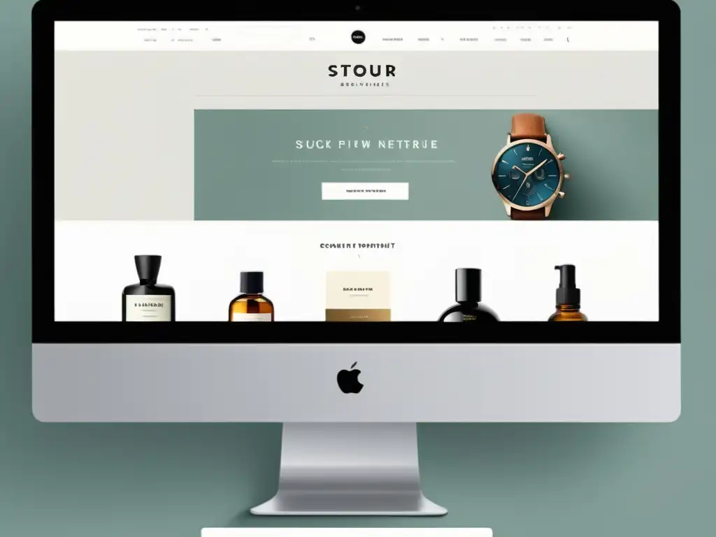 Interfaz de diseño centrado en el usuario para ecommerce, con estilo minimalista y navegación intuitiva