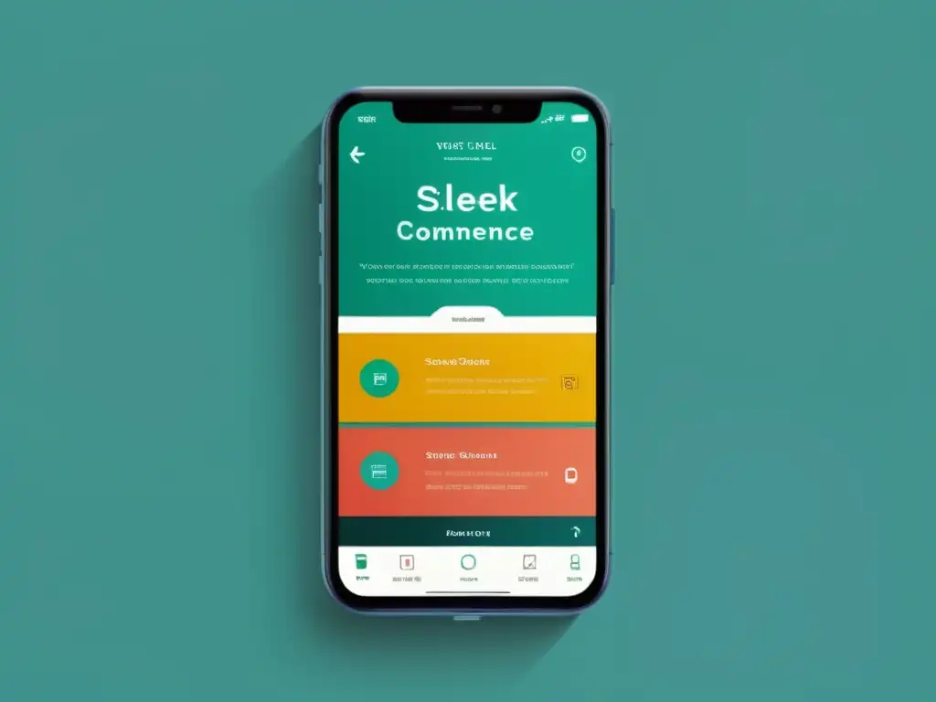 Interfaz de ecommerce moderna y elegante, con las mejores prácticas de UX writing ecommerce, en un smartphone de alta gama