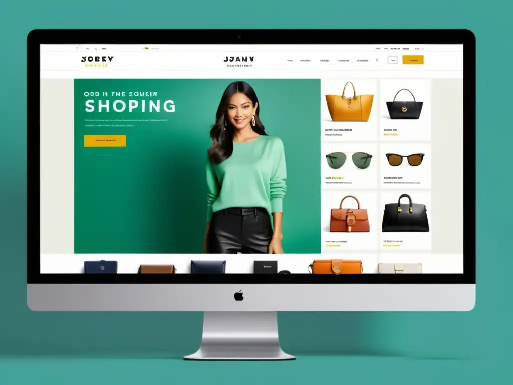 Interfaz de ecommerce moderna y elegante con recomendaciones de productos personalizadas, contenido dinámico y navegación intuitiva