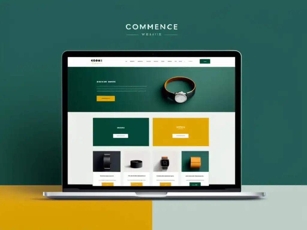 Interfaz de ecommerce moderna y minimalista que destaca la importancia del storytelling en ecommerce, con visualización atractiva de productos y diseño limpio y sofisticado