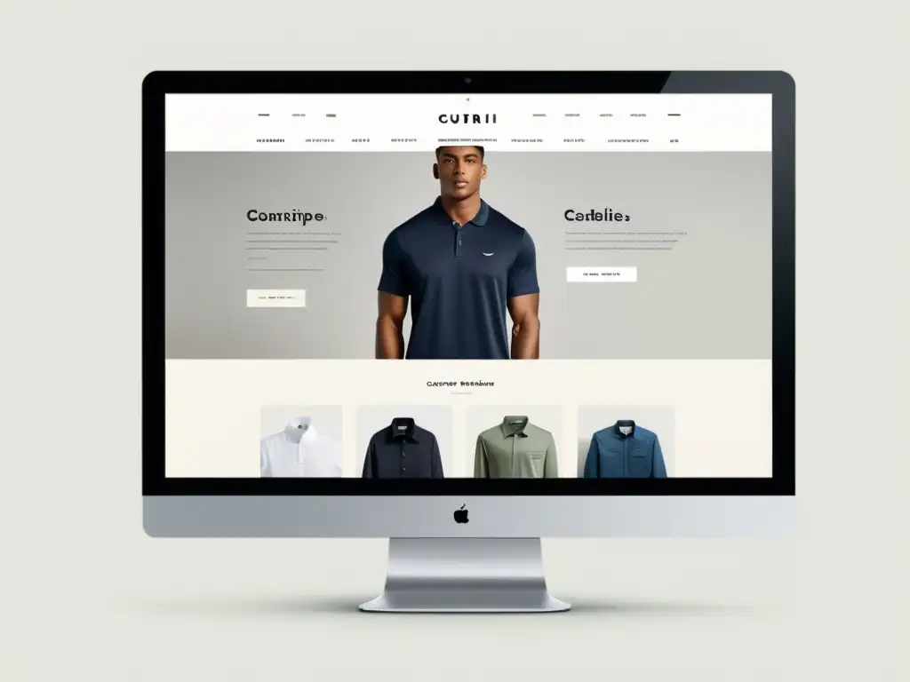 Interfaz ecommerce moderna y minimalista con estrategias contenido ecommerce basadas sentimiento