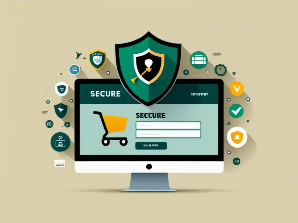 Interfaz de ecommerce moderna y segura con antivirus confiable