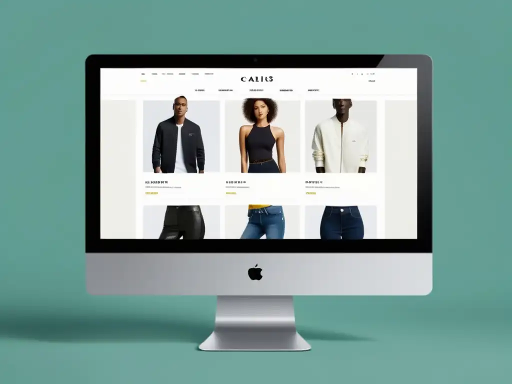 Interfaz elegante y moderna de tienda online para marcas de moda emergentes, con estrategias ecommerce y diseño sofisticado