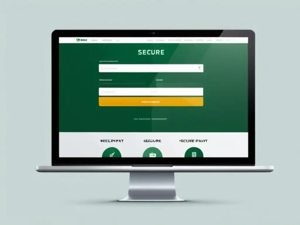 Interfaz elegante de plataforma de pago seguro para ecommerce, transmitiendo confianza y profesionalidad