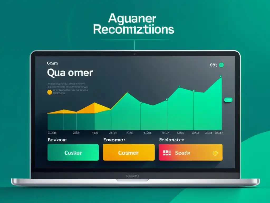 Interfaz futurista de algoritmos personalizados en comercio electrónico con visualizaciones dinámicas y diseño geométrico vibrante