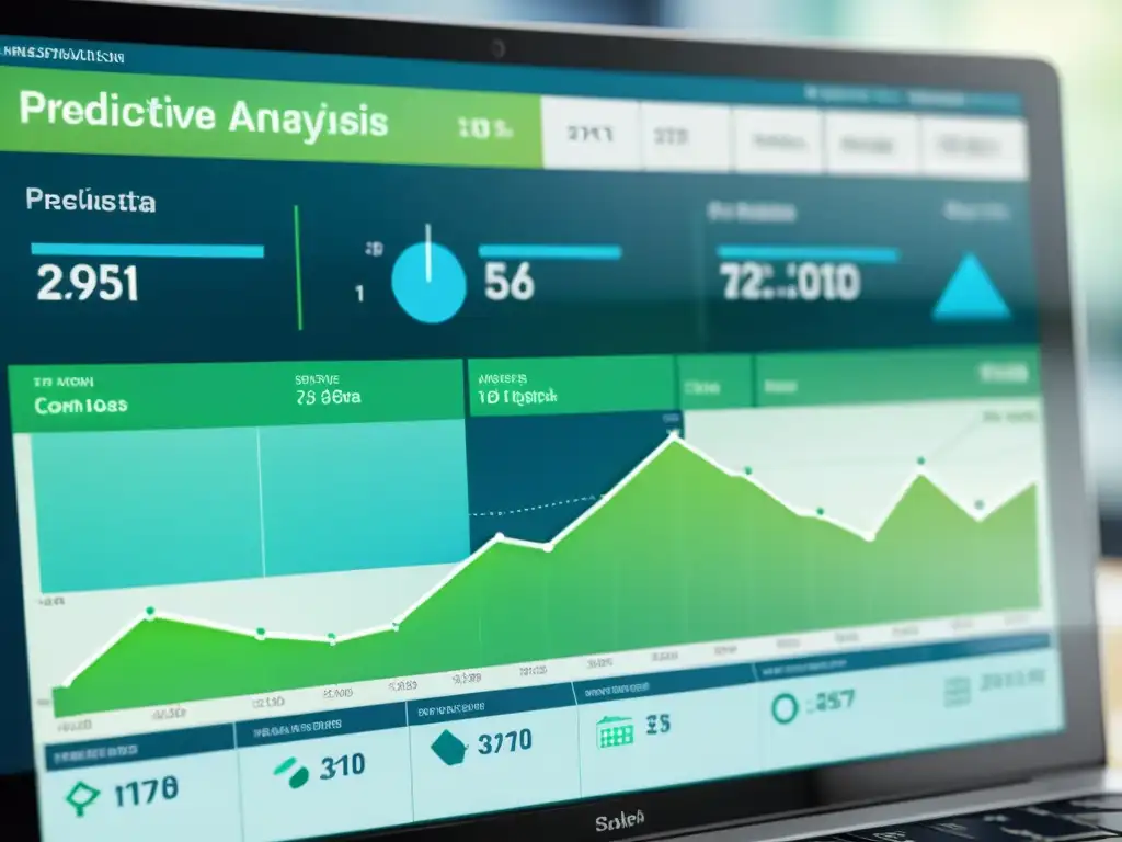 Interfaz futurista con gráficos predictivos en comercio electrónico