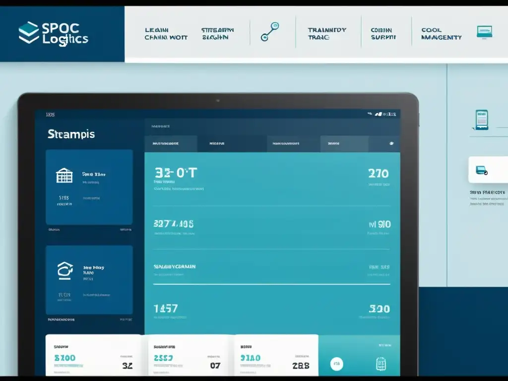 Interfaz logística moderna con vibrantes visualizaciones de datos en tiempo real