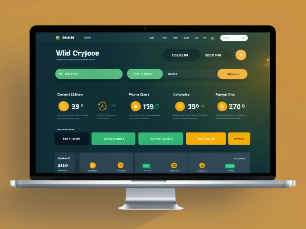 Interfaz de mercado en línea moderna y minimalista con integración sutil de criptomonedas