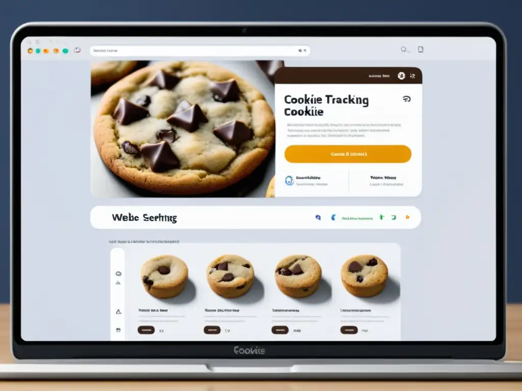 Interfaz minimalista que muestra las configuraciones de seguimiento de cookies con transparencia y control