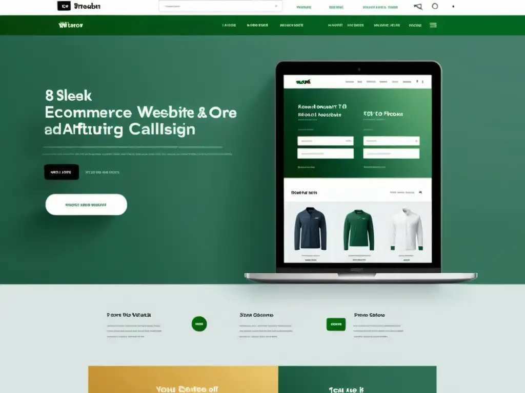 Interfaz minimalista de ecommerce en 8k, con diseño moderno y llamado a la acción claro