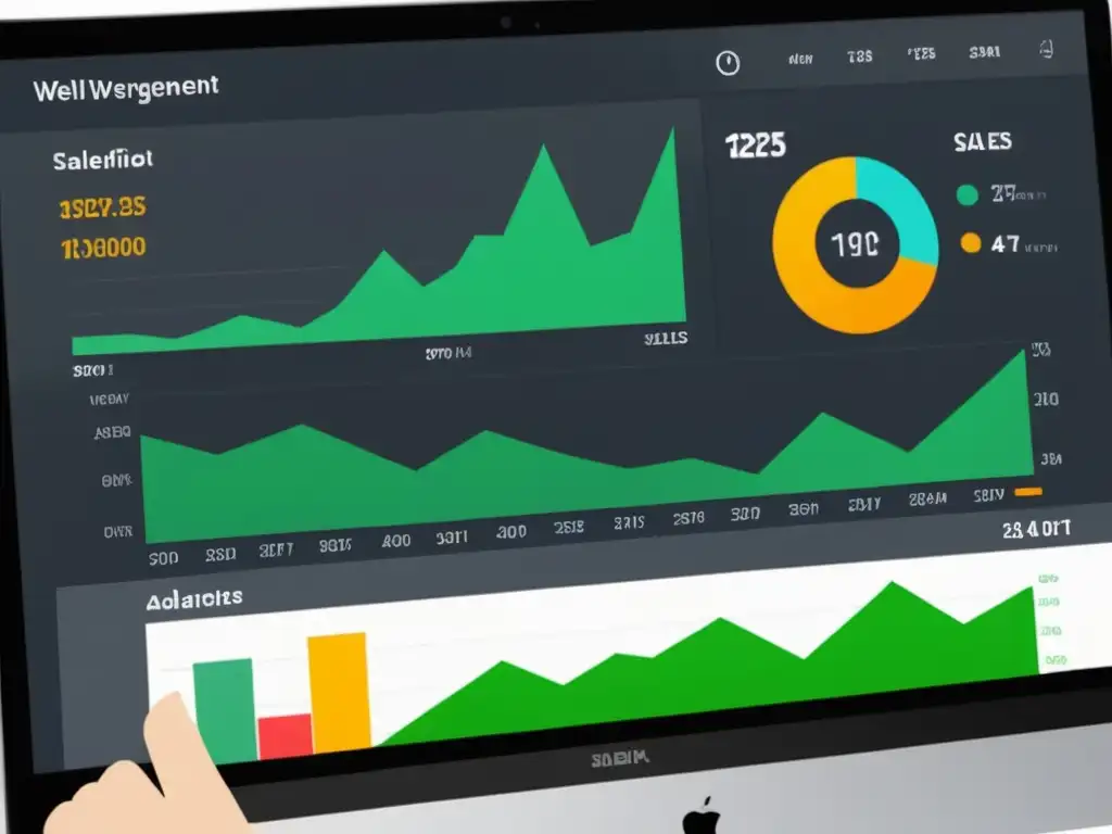 Interfaz minimalista y moderna con gráficos claros y datos intuitivos, mostrando tecnologías para gestión de inventarios transfronterizos