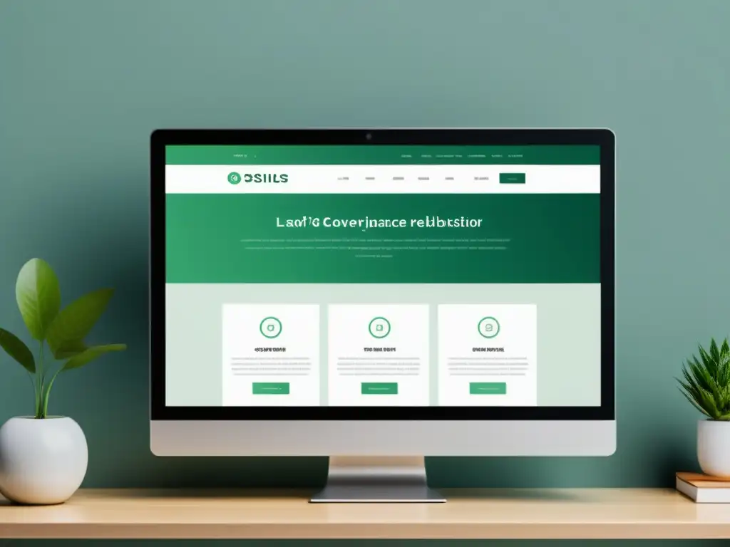 Interfaz minimalista y profesional de un sitio web de negocio online, destacando claves cumplimiento LSSI