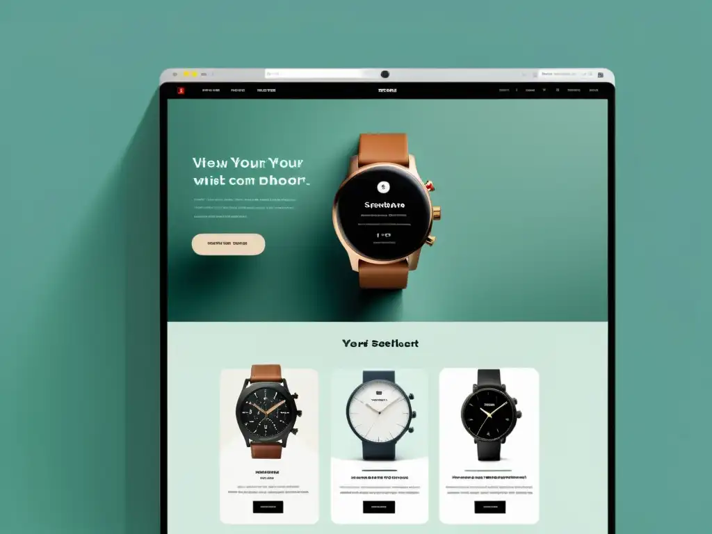 Interfaz minimalista de un sitio web de comercio electrónico con un visual de storytelling cautivador