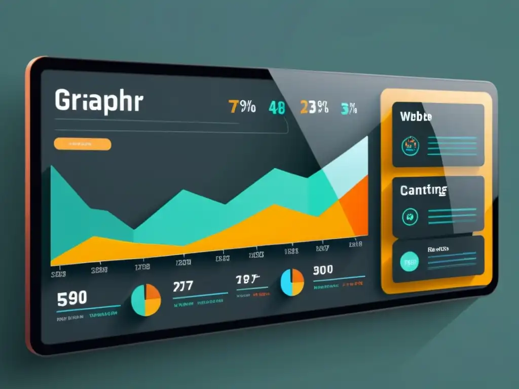 Interfaz moderna con datos y gráficos que revelan tendencias de comportamiento del consumidor en diseño web impactante para ecommerce