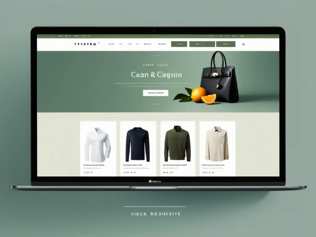 Interfaz moderna y minimalista de un sitio web de ecommerce con personalización de categorías destacada